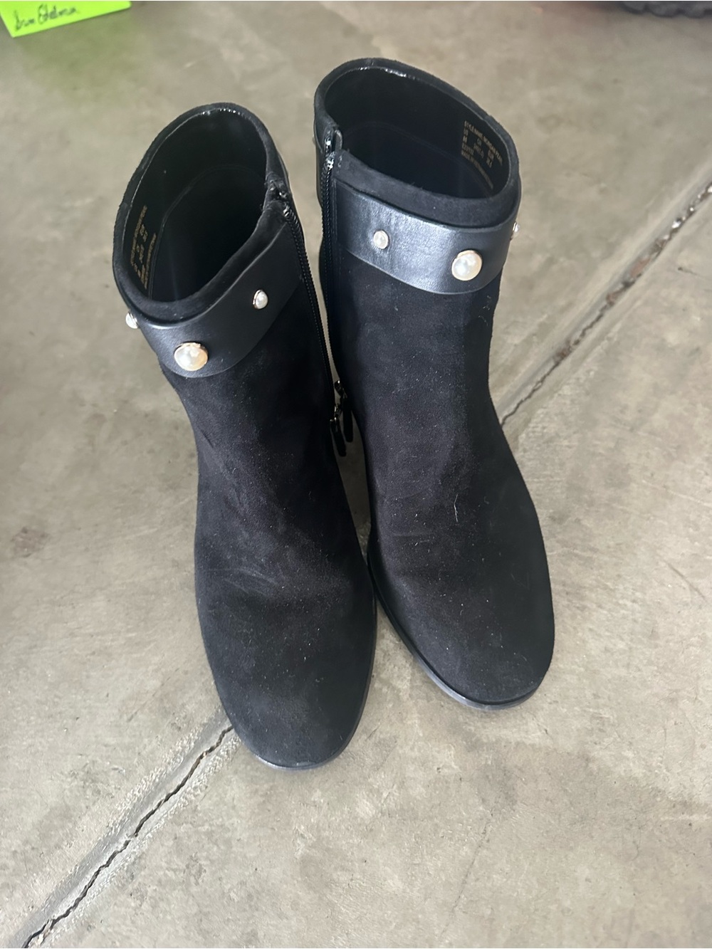 kate spade Black Pearl-Accent Suede Ankle Boots